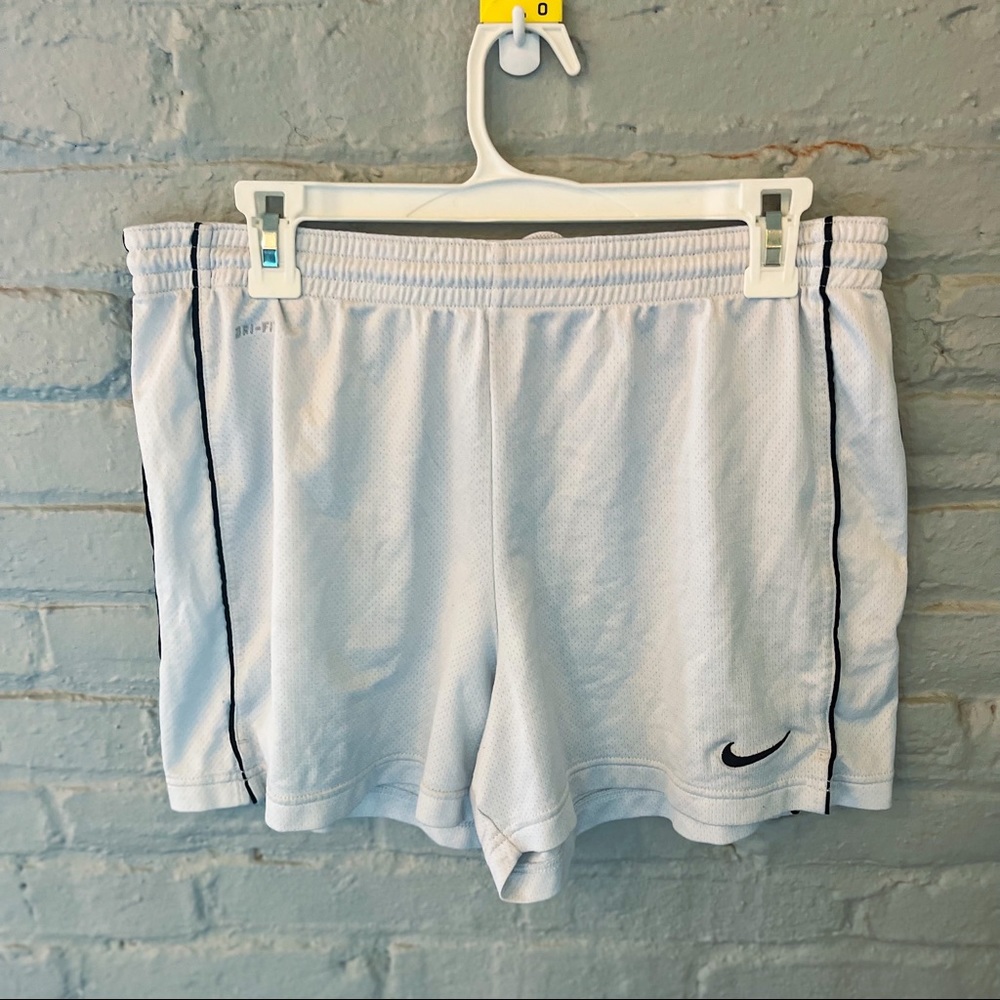 White Nike athletic shorts